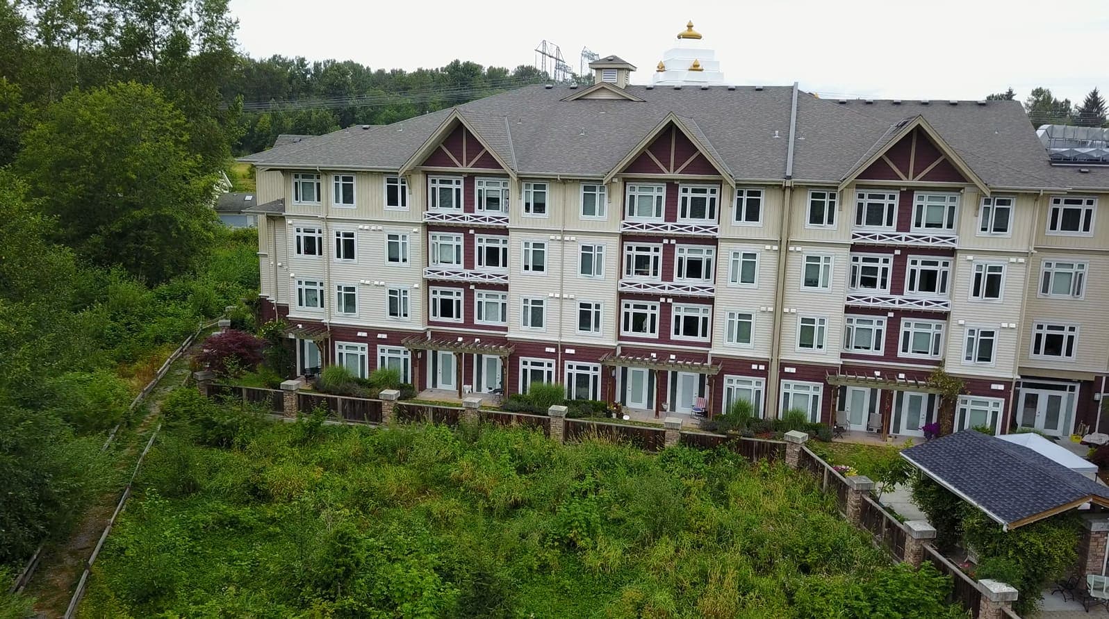 The garden courtyard from above