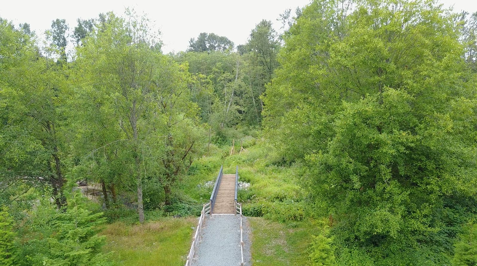 The private nature walkway around the property