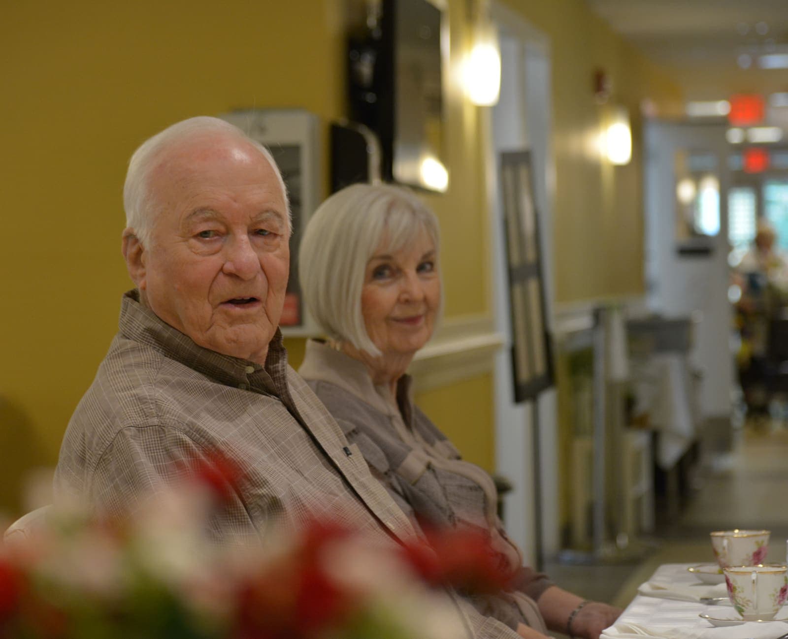 An elegant evening meal in the dining room
