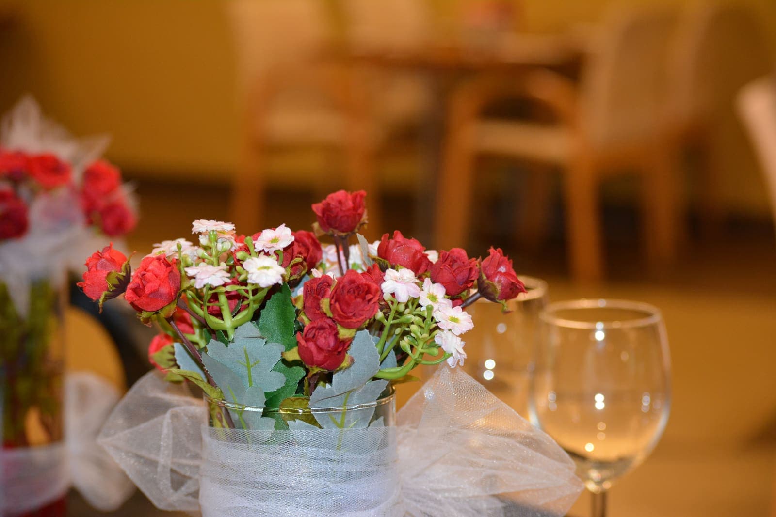 Fresh flowers in the dining room