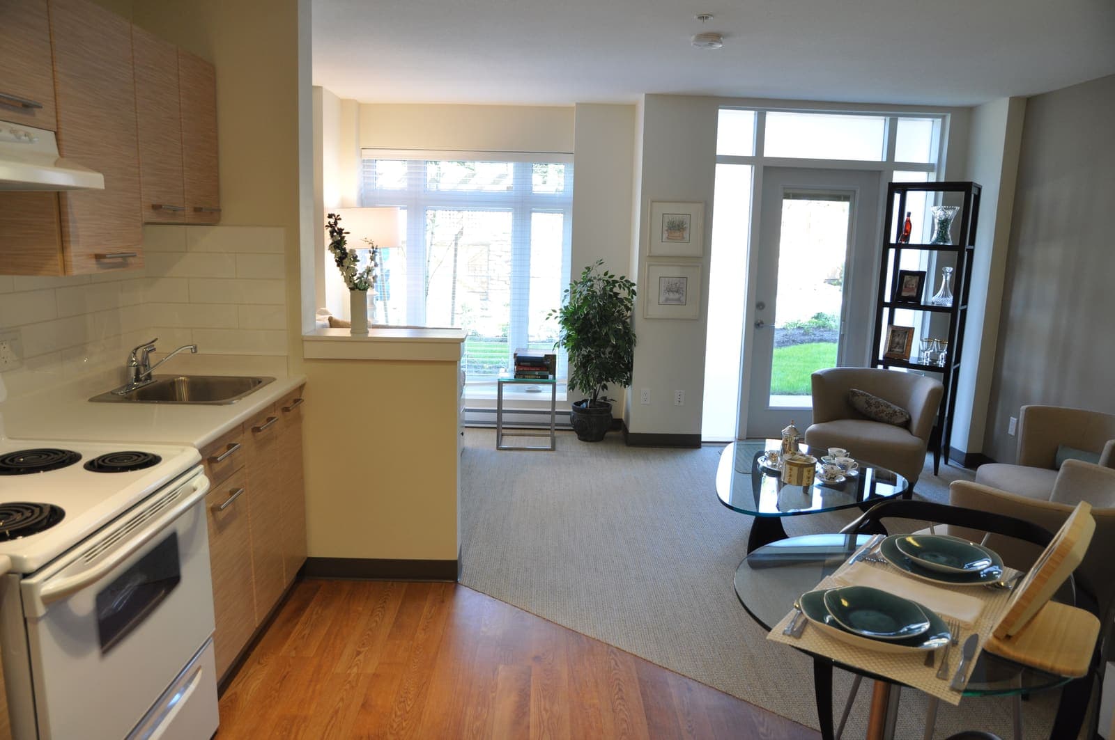 Entry and full kitchen